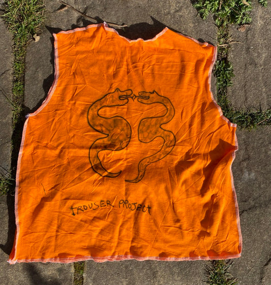 Handmade Reversible Orange Tank Top – Airbrushed 1of1 Design