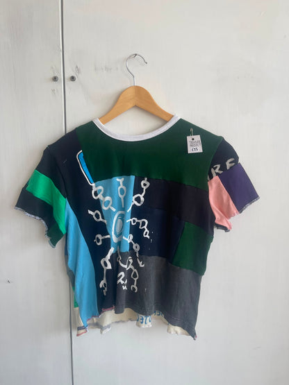 Short Sleeve Patchwork Screenprint Tee (UK16/18)