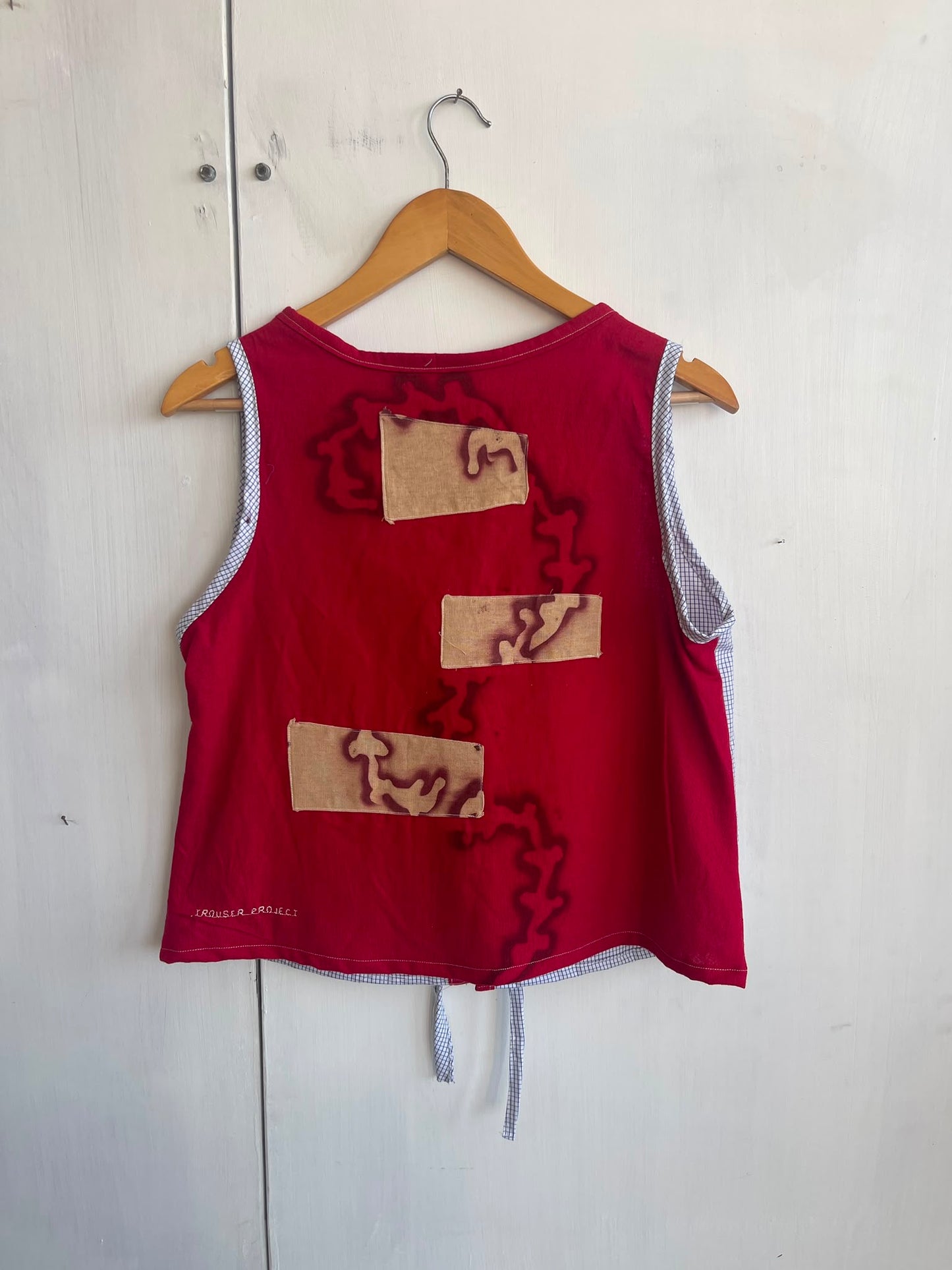 Tie up waistcoat reversible top (L)
