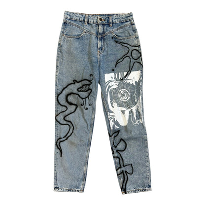 Upcycled Printed Jeans