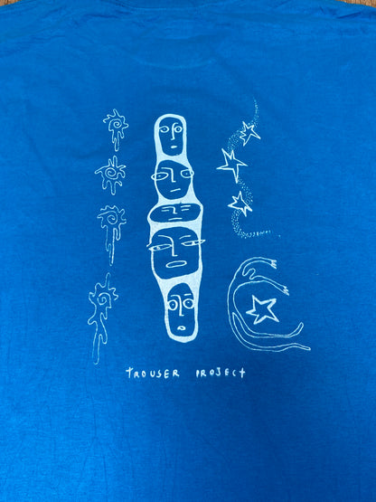 Blue Butterfly Upcycled Pre-Loved T-Shirt – Hand Screenprinted & 1of1