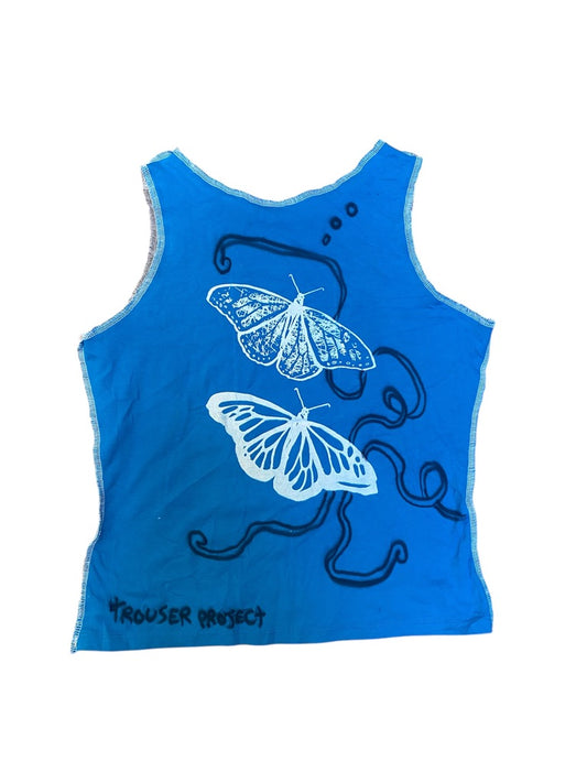 Handmade Unisex Vest Top – Recycled Materials butterfly design