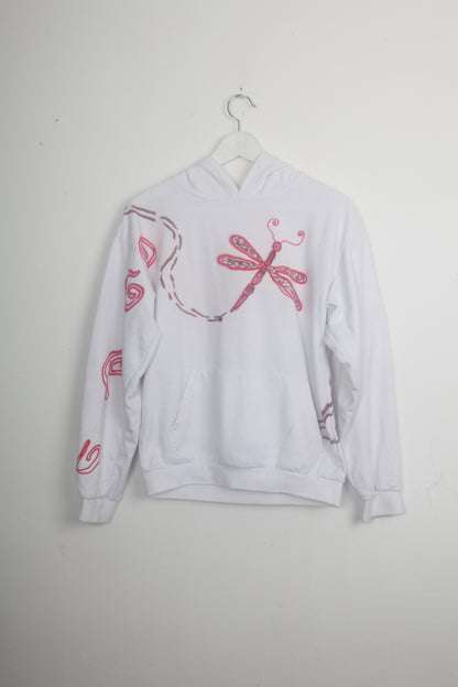 Upcycled White Hoodie Airbrush Designs