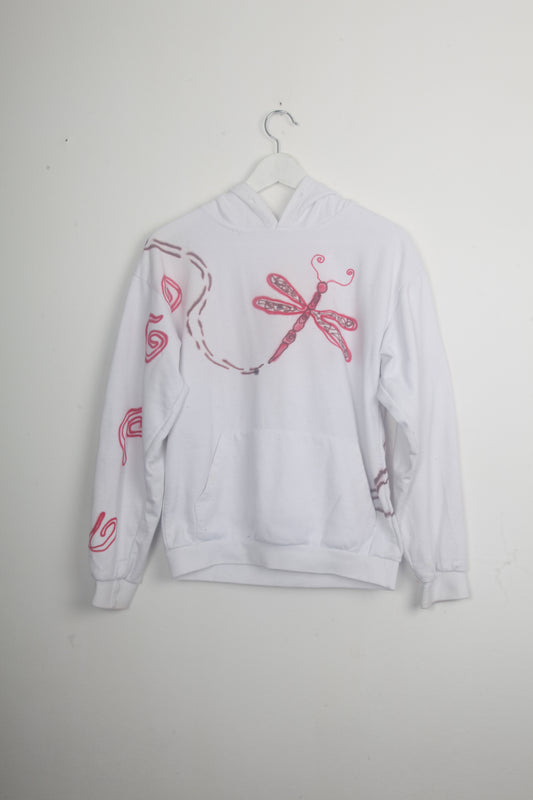 Upcycled White Hoodie Airbrush Designs