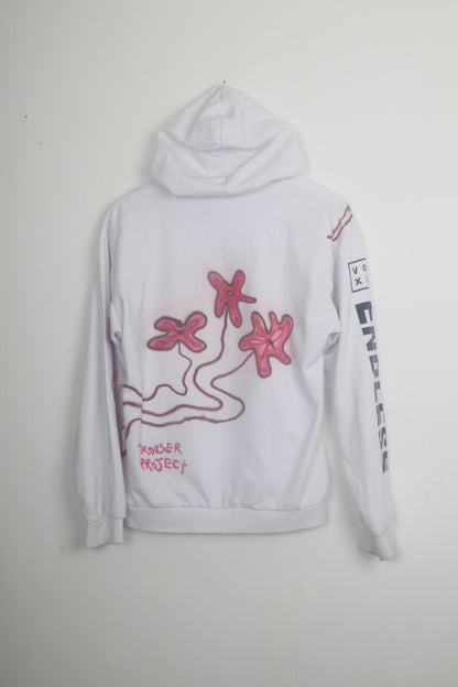 Upcycled White Hoodie Airbrush Designs