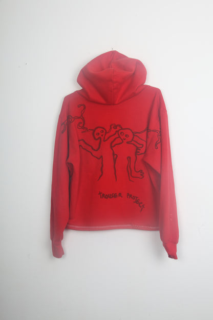 Upcycled Red Hoodie Airbrush Designs