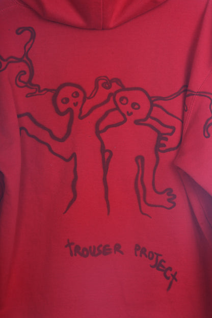 Upcycled Red Hoodie Airbrush Designs