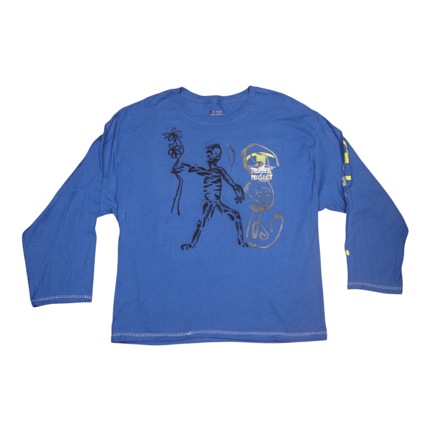 Upcycled Illustrated Screenprint T-shirt (L)