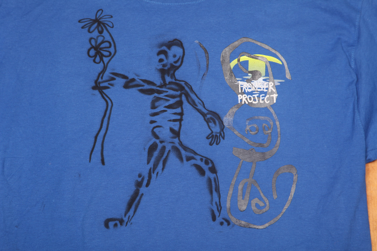 Upcycled Illustrated Screenprint T-shirt (L)