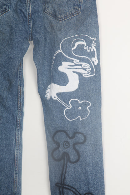 Vintage Hand Printed Levi's Jeans (W32)
