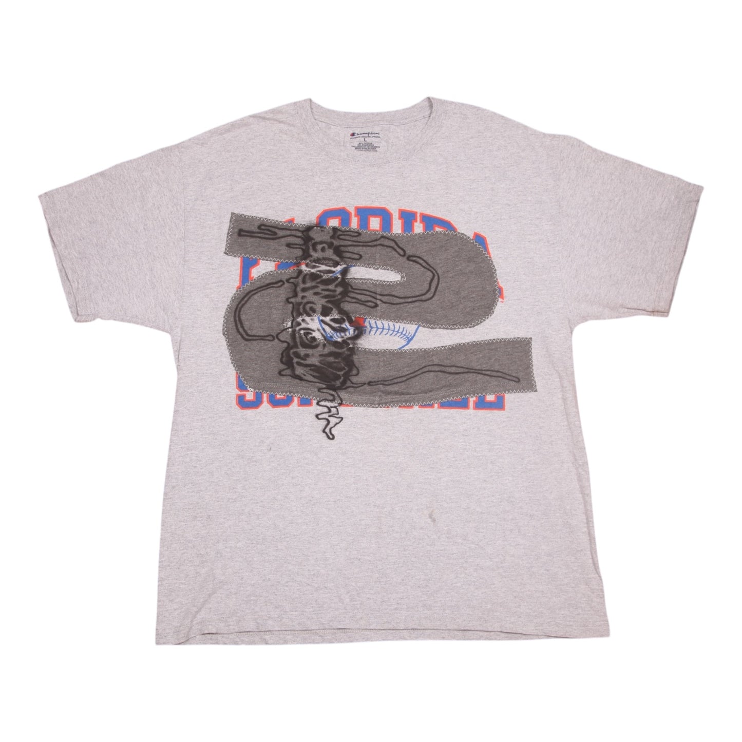 Upcycled Illustrated Screenprint T-shirt (L)