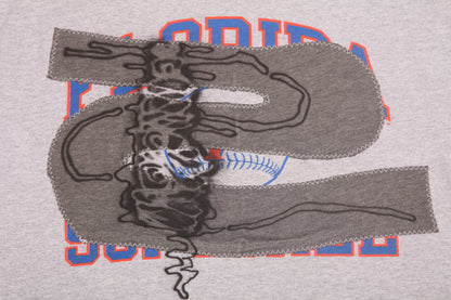 Upcycled Illustrated Screenprint T-shirt (L)