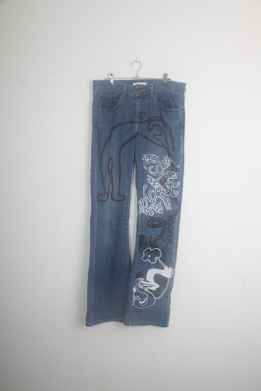 Vintage Bootcut Hand Printed Levi's Jeans (W30)