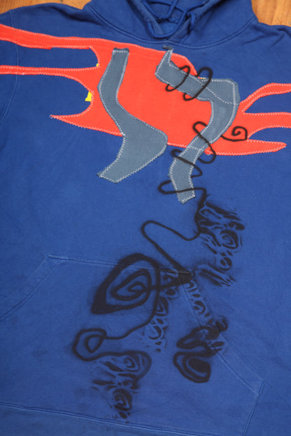 Vintage Upcycled Screenprint Hoodie (XL)