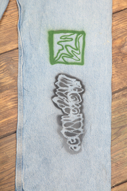 Upcycled Screenprint Carhartt Jeans (W38)