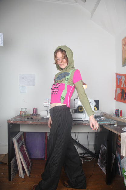 Reworked Hooded Long Sleeve Baby Tee (UK8)