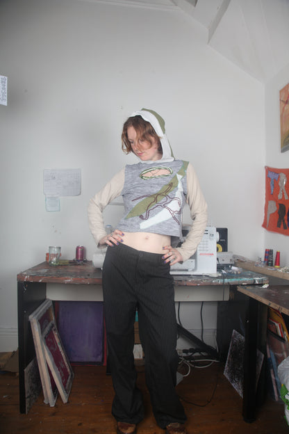 Reworked Hooded Long Sleeve Baby Tee (UK10)