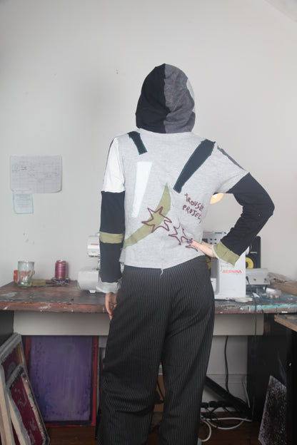 Reworked Hooded Long Sleeve Baby Tee (UK12)