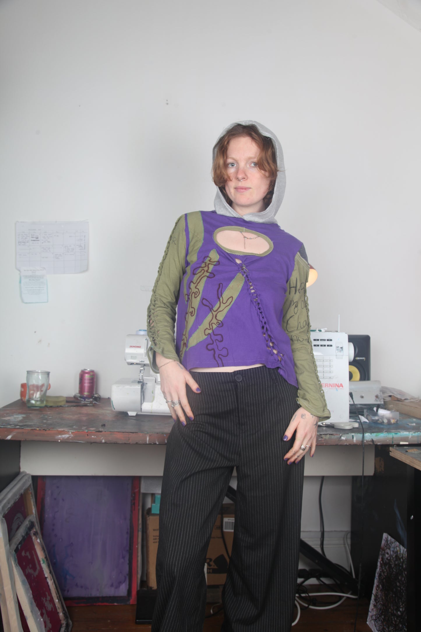 Reworked Hooded Long Sleeve Baby Tee (UK14)