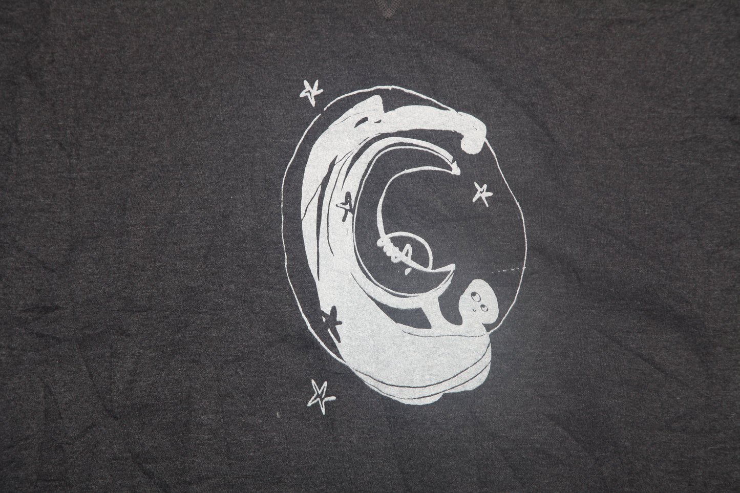 Graphic Screenprint Upcycled Sustainable Jumper (L)