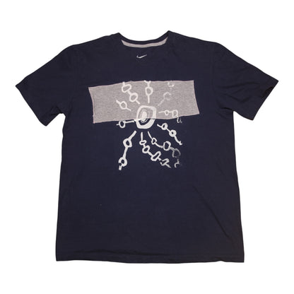 Upcycled Illustrated Screenprint T-shirt (L)
