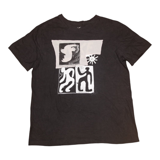 Upcycled Illustrated Screenprint T-shirt (L)