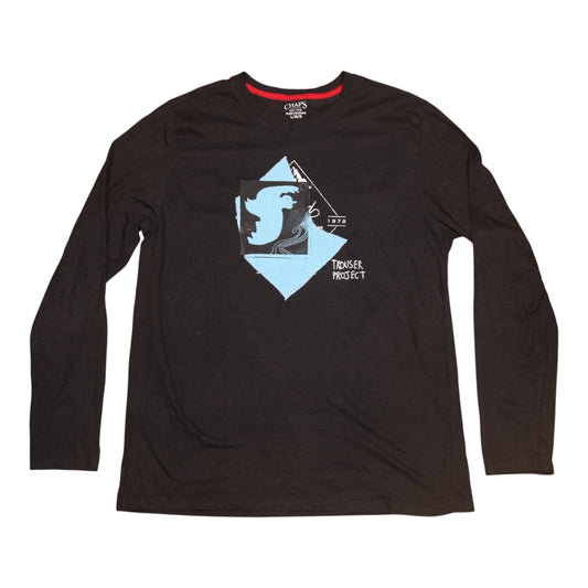 Upcycled Illustrated Screenprint T-shirt (L)