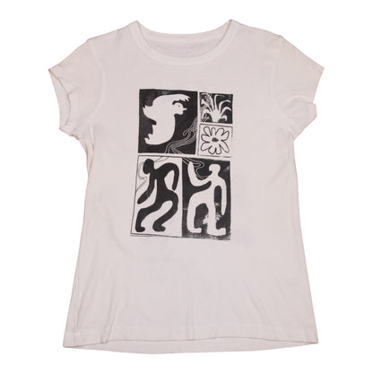 Upcycled Illustrated Screenprint T-shirt (S)