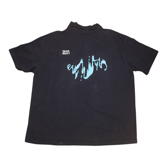Upcycled Illustrated Screenprint Polo Shirt (3XL)
