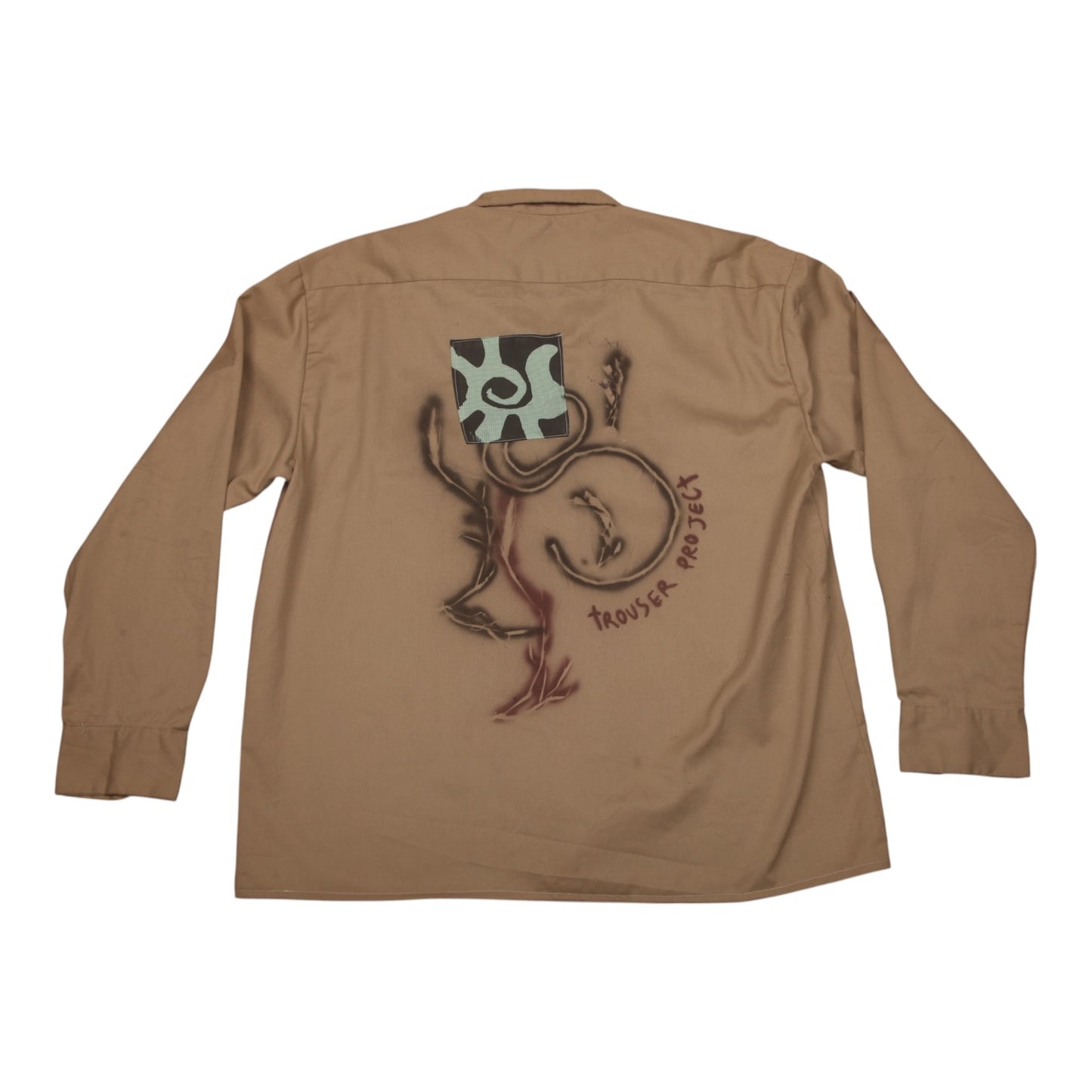 Boxy Worker Shirt Upcycled Design (L)