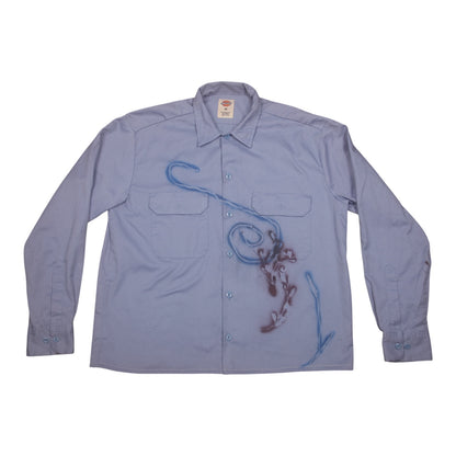 Boxy Worker Shirt Upcycled Design (M)