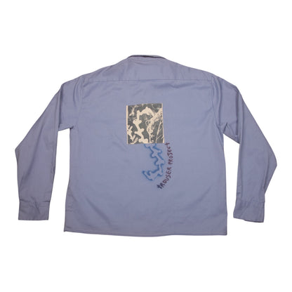 Boxy Worker Shirt Upcycled Design (M)