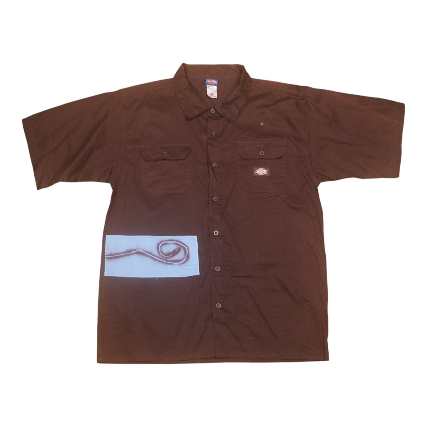 Boxy Worker Shirt Upcycled Design (S)