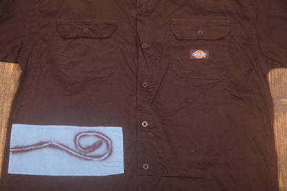 Boxy Worker Shirt Upcycled Design (S)