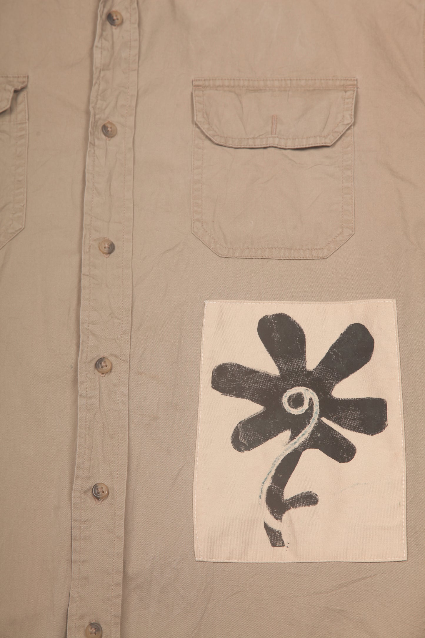 Boxy Worker Shirt Upcycled Design (XL)