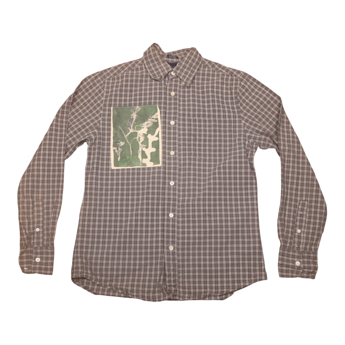 Boxy Chequered Shirt Upcycled Design (S)