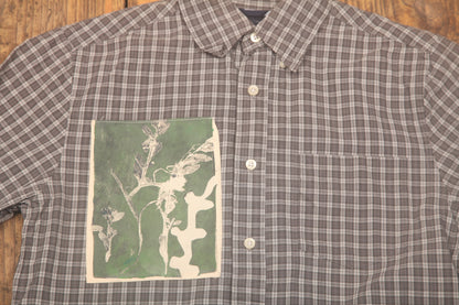 Boxy Chequered Shirt Upcycled Design (S)