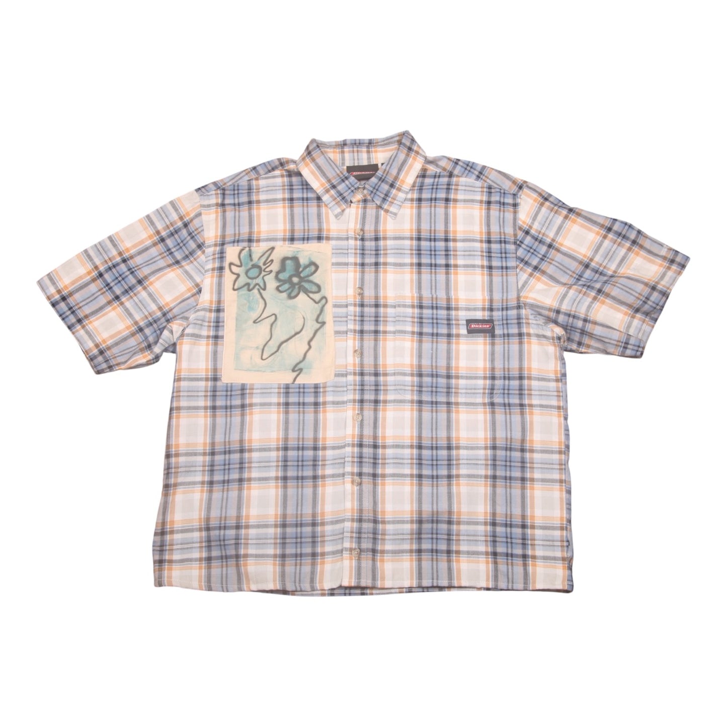 Boxy Chequered Shirt Upcycled Design (M)