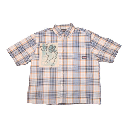 Boxy Chequered Shirt Upcycled Design (M)