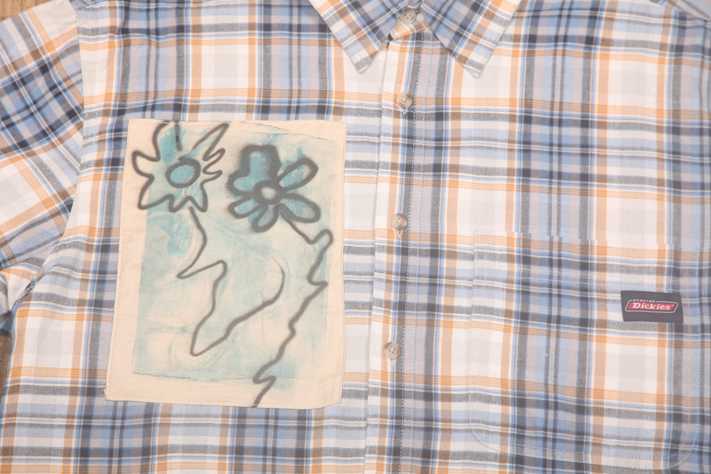 Boxy Chequered Shirt Upcycled Design (M)