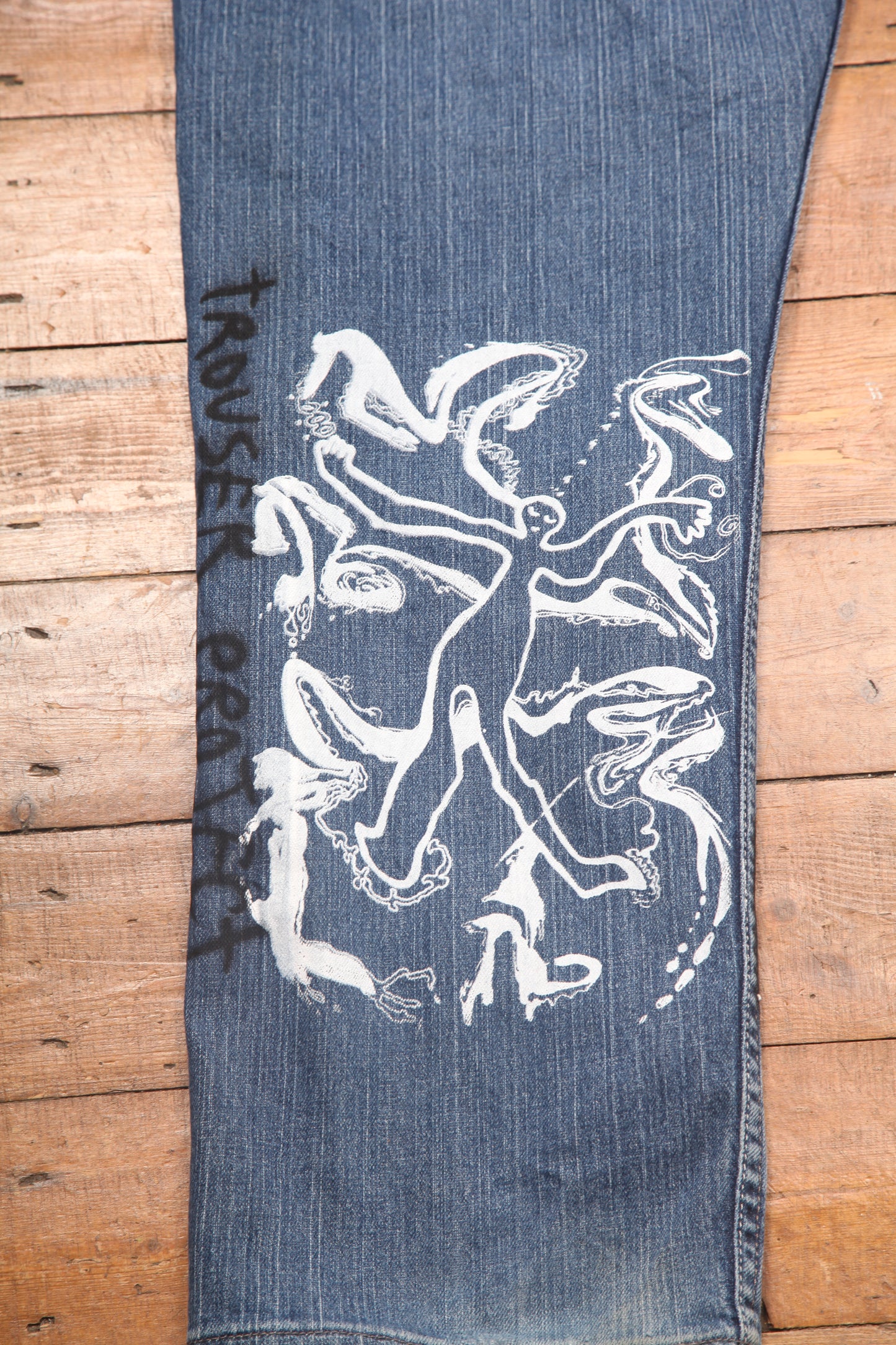 Upcycled Screenprint Jeans (W35)