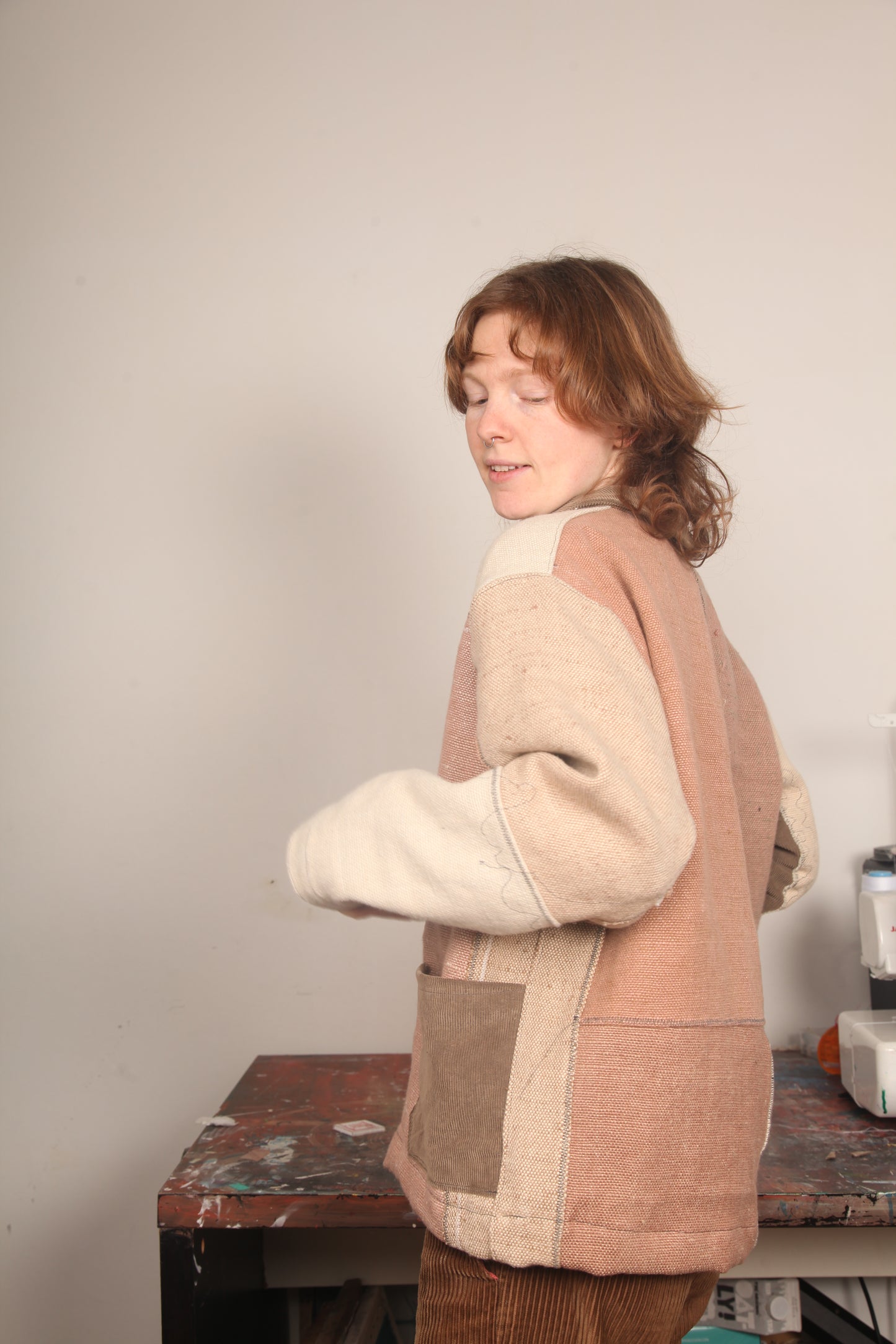 Linen Patchwork Jacket (M)