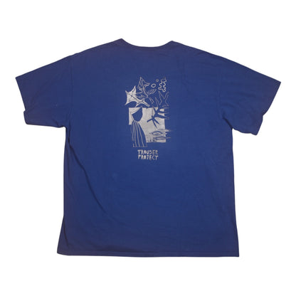 Upcycled Illustrated Screenprint T-shirt (L)