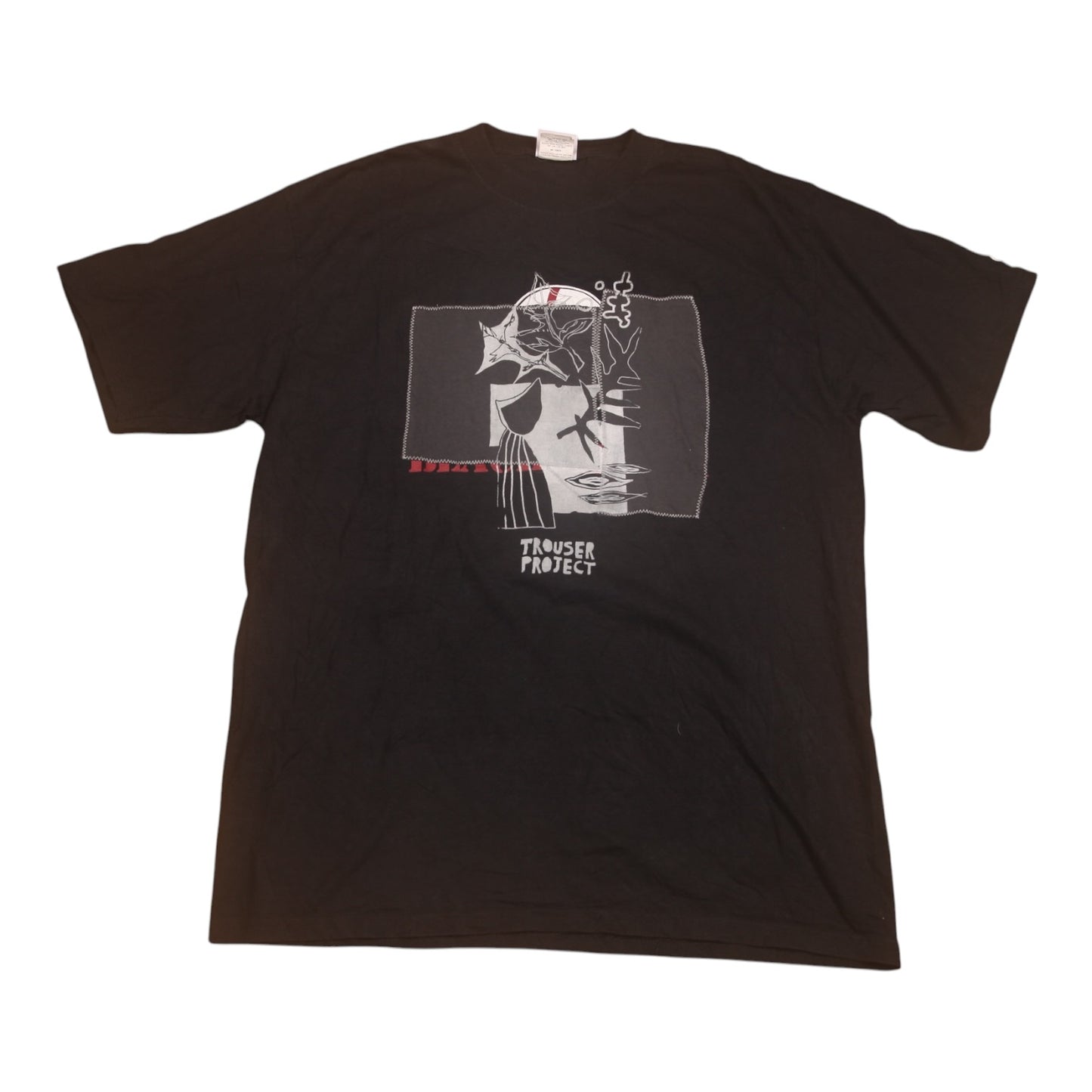 Upcycled Illustrated Screenprint T-shirt (L)