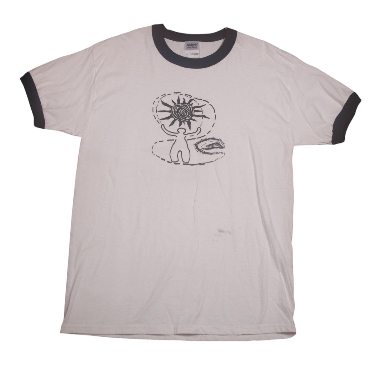 Upcycled Illustrated Screenprint T-shirt (M)