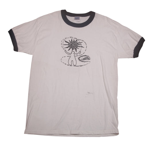 Upcycled Illustrated Screenprint T-shirt (M)
