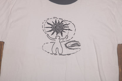 Upcycled Illustrated Screenprint T-shirt (M)
