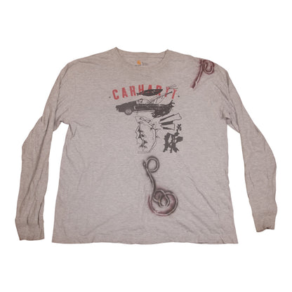 Upcycled Illustrated Screenprint T-shirt (XL)