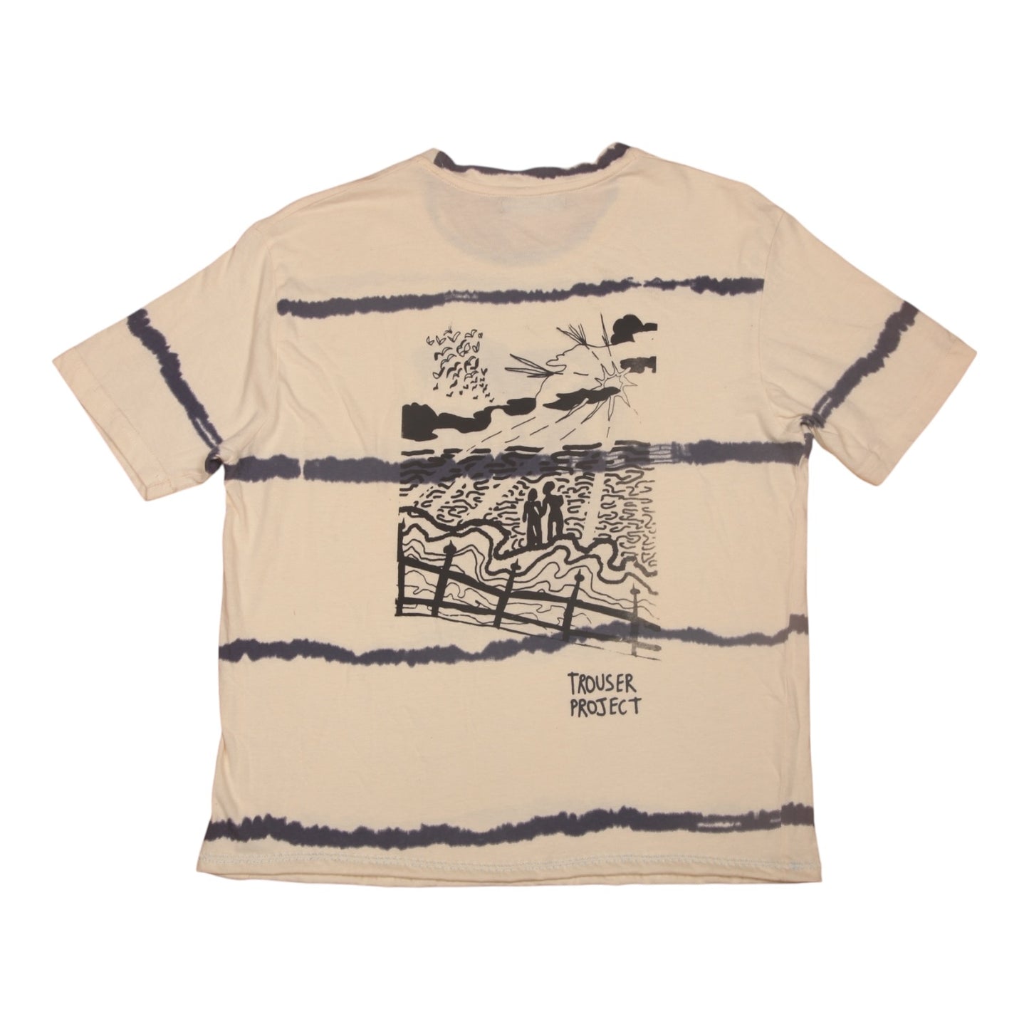 Upcycled Illustrated Screenprint T-Shirt (S)