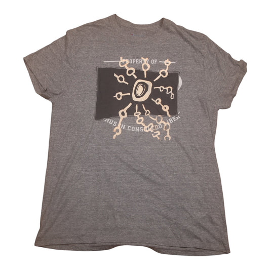 Upcycled Illustrated Screenprint T-shirt (L)